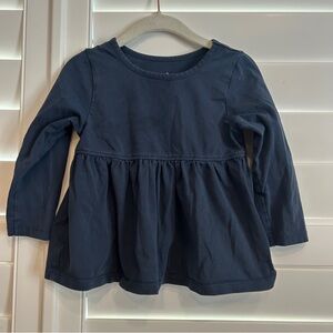 Pink Chicken Knit Peplum Top Navy Blue Size 3y